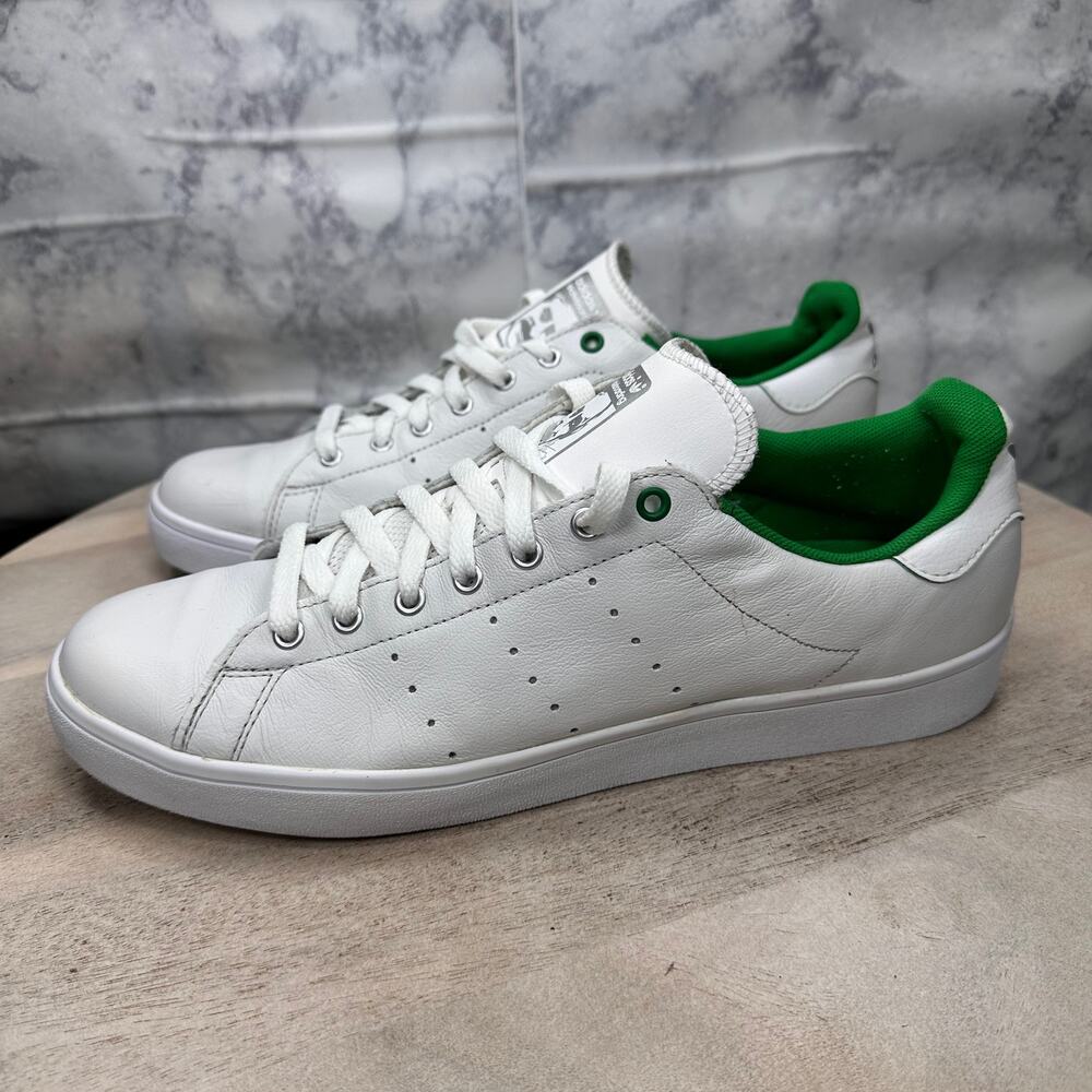 Adidas Stan Smith Men’s 11 White Green Leather Sneakers Classic Clean EVV 791002 - Picture 4 of 12